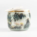 山水浮雕陶瓷骨灰罐 3