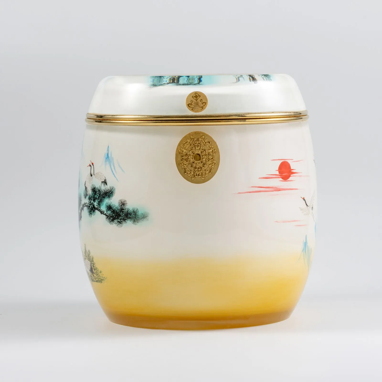 松鶴永恆彩繪水晶骨灰罈 1