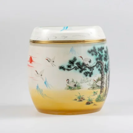 松鶴永恆彩繪水晶骨灰罐 2