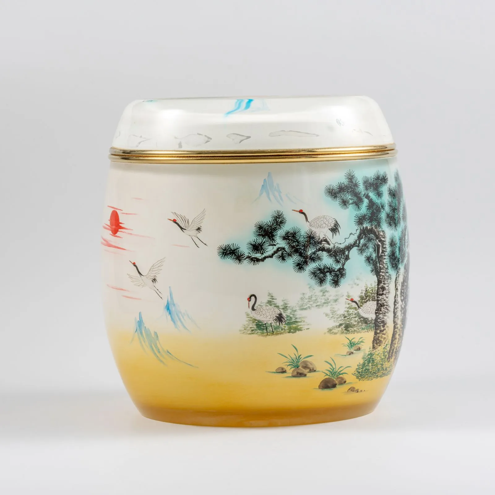 松鶴永恆彩繪水晶骨灰罐 2
